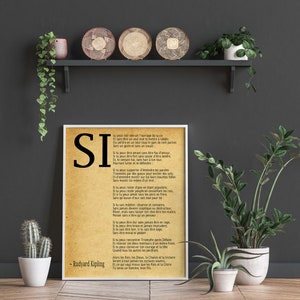 Wallbuddy Poster Poesia "If" Di Rudyard Kipling In Francese – Stampa Giclée 30x40cm, Carta Premium Color Avorio