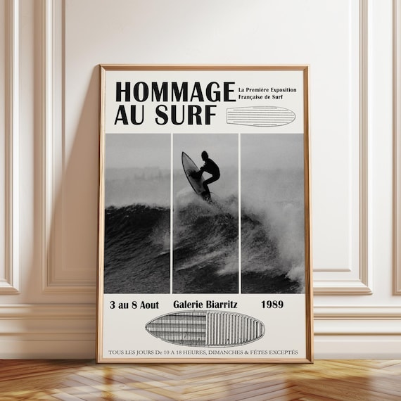 Biarritz Surfing Exhibition Poster: 1989 Surf Culture Print - Etsy