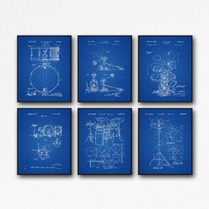 Lot de 6 affiches de batterie pour chambre à coucher - Poster, Impression - WB459-464
