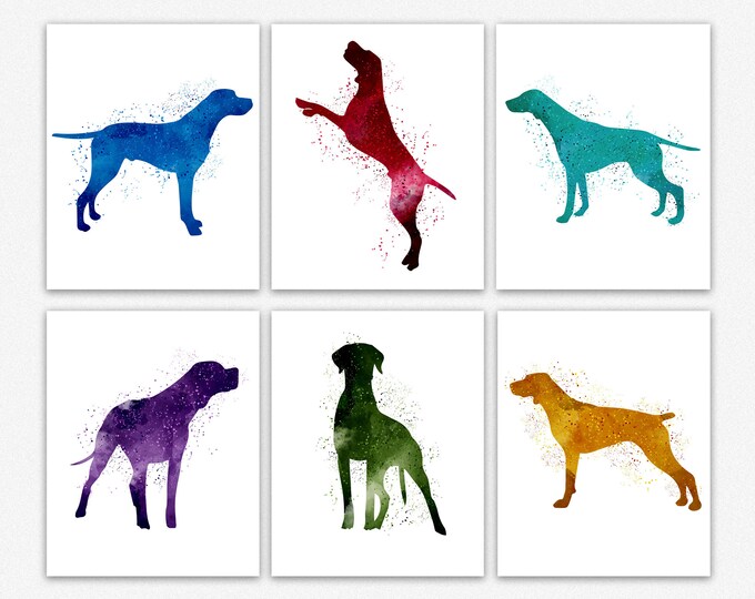 German Shorthaired Pointer Wall Art Set of 6 Pointer Dog Posters for German Shorthaired Pointer Owner Gift for Dog Mom German Pointer Art