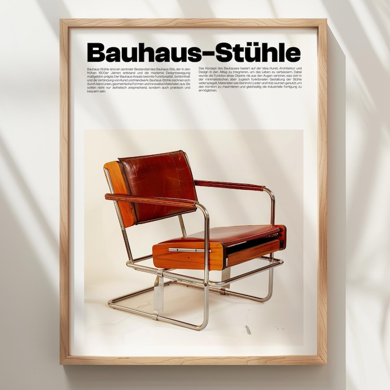 Bauhaus Chair Print: Mid-Century Modern Furniture Art (Poster or Canvas) image 7