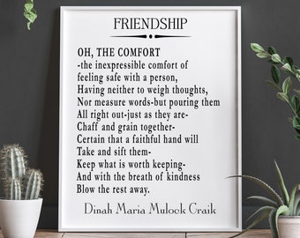 Gift for a True Friend Friendship Poem by Dinah Maria Mulock Craik