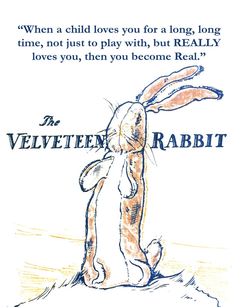 The Velveteen Rabbit Illustration with Quote Unique Nursery | Etsy