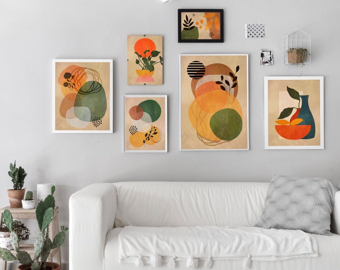Gallery Posters Set of 6 Peach Themed Modern Home Prints
