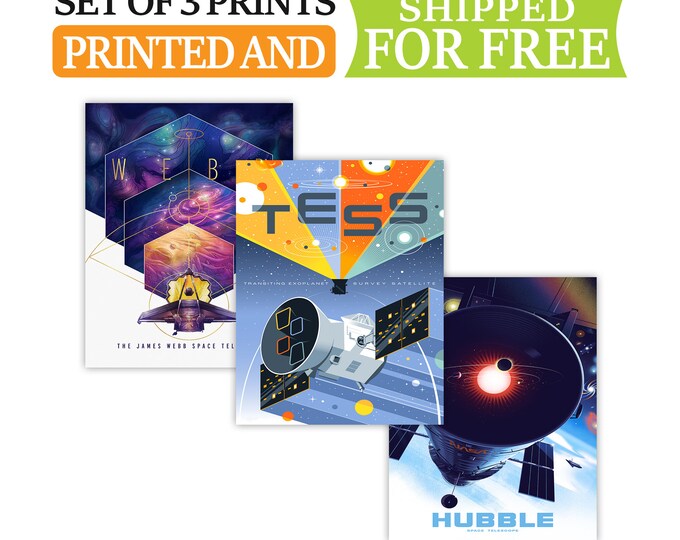 Space Posters Famous JWST Images James Webb Hubble Images Telescope Set of 3 Space Series Posters Cool Space Decor for Room