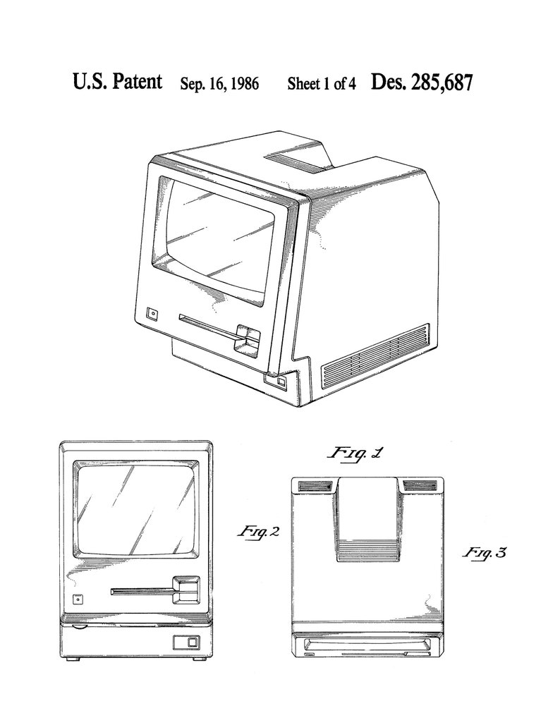 Apple Computer Apple Mac Patent Print 1986 First Macintosh Etsy