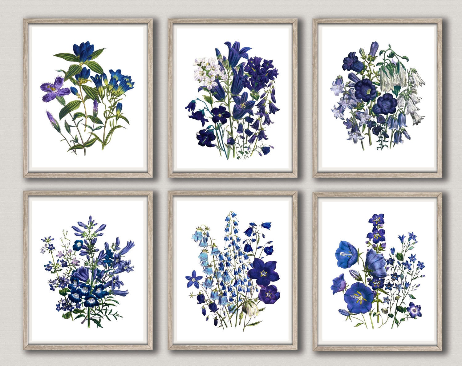 Blue Floral Wall Pictures : Gold And Blue Floral Wall Art | Bodewasude