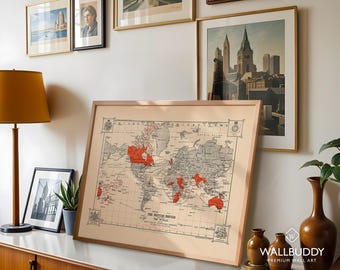 大英帝国の世界地図：ヴィンテージ植民地領土のアートプリント - Etsy 日本