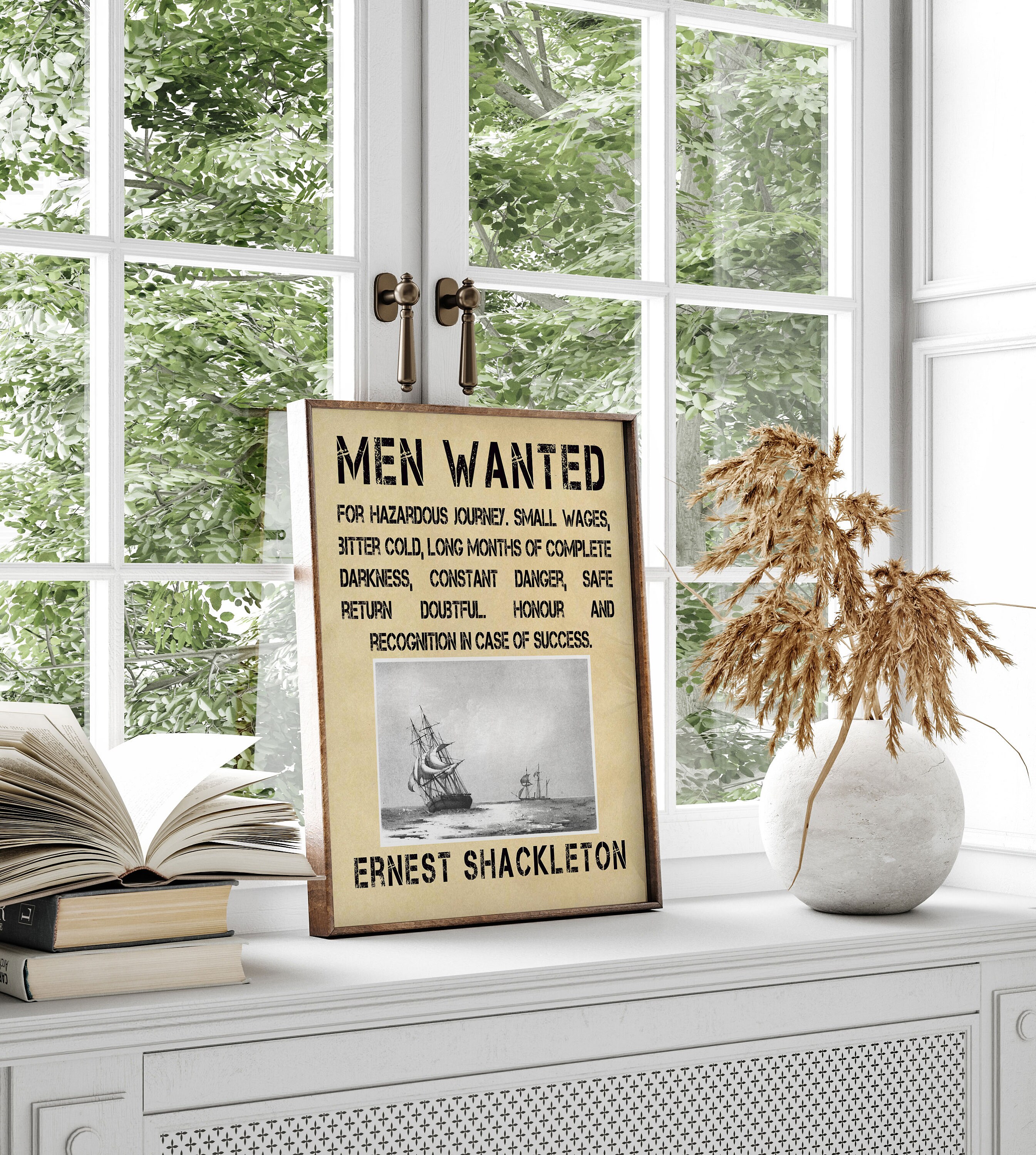 Ernest Shackleton Men Wanted Poster Antarctica Expedition Poster
