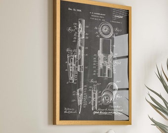 Architectural Elegance: 1939 Mechanical Pencil Patent Poster - Construction Office Room Decor - Ideal Wall Art & Gift for Architects - WB226