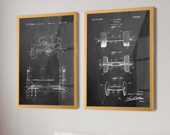 Elevate Your Workout Space: Bench Press & Dumbbell Patent Posters Set of 2 - Ideal Gym Decor and Gift for Fitness Coaches - WB282-285