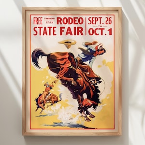 Vintage Rodeo Poster: Cowboy Wall Art, Western Decor image 6