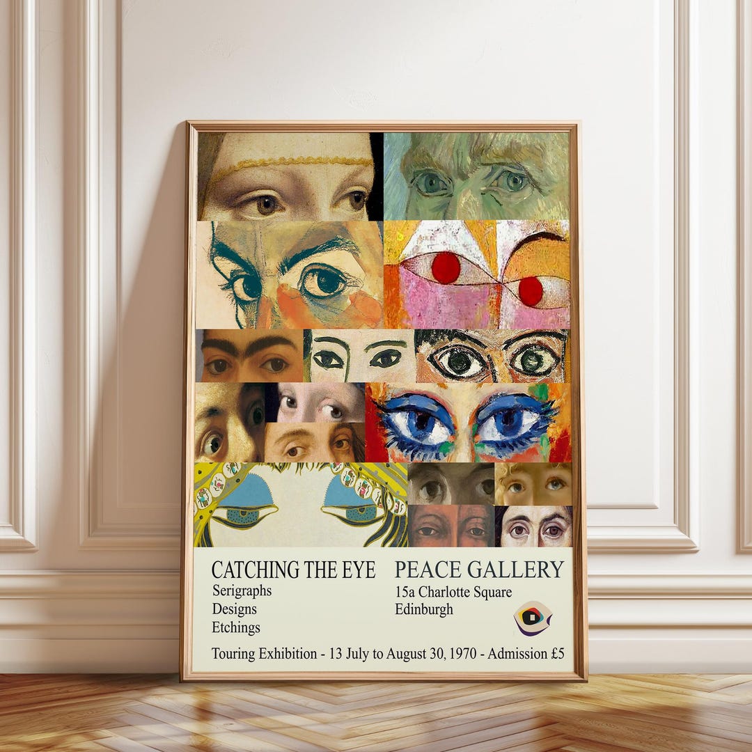 1970 Vintage Eye Collage Exhibition Poster | “catching the Eye