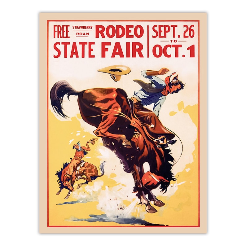Vintage Rodeo Poster: Cowboy Wall Art, Western Decor image 10