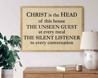 Christian Gift Home Decor - Christ is the Head of this House New Home Gift Wall Art, House Gift Art Bedroom Decor Home Sign Decoration