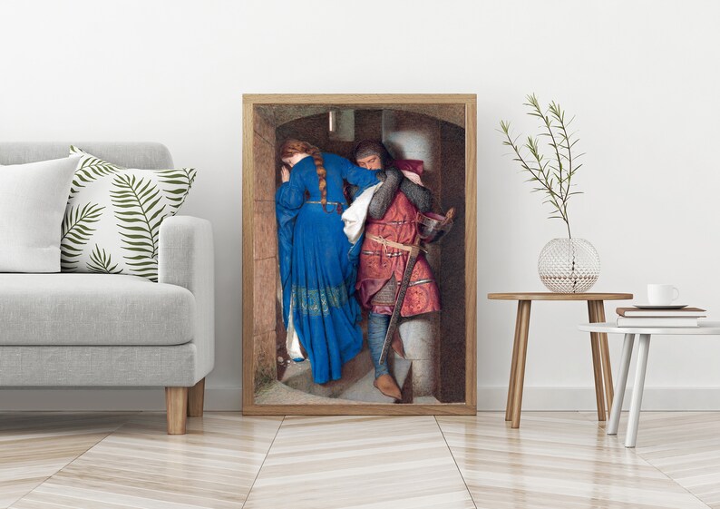 Romantic Painting the Meeting on the Turret Stairs by Frederic Etsy
