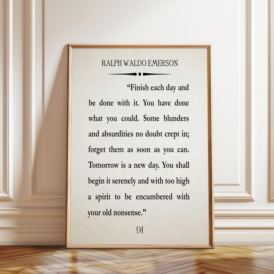 Ralph Waldo Emerson Quote Print: Inspiring Recovery Wall Art - Etsy