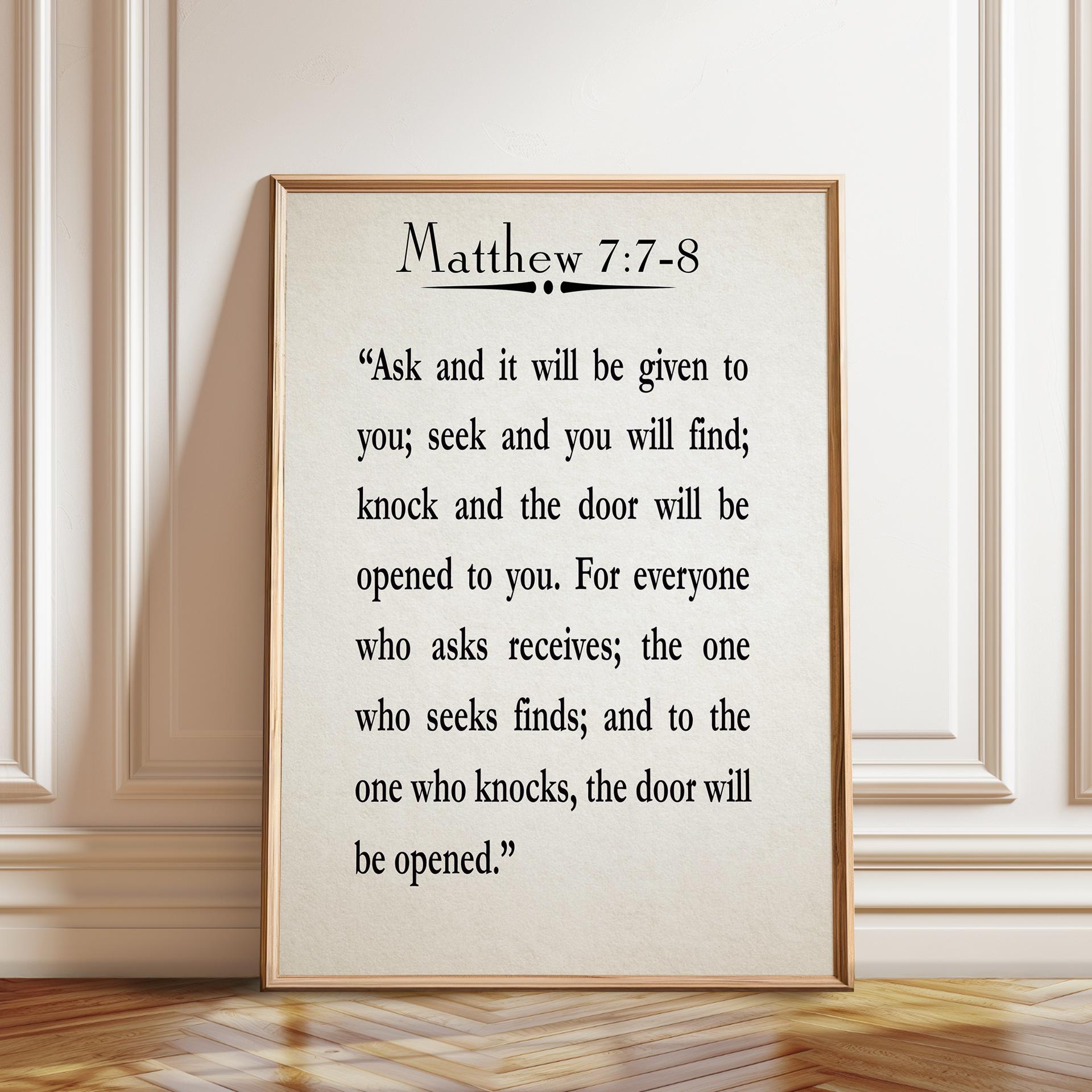 Gospel of Matthew Print: Christian Bible Verse Wall Art - Etsy