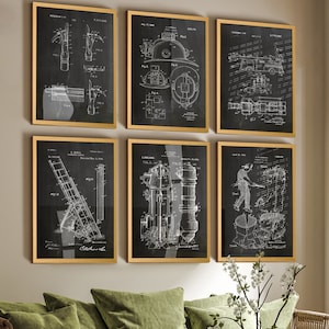 Firefighter Patent Art Prints (Set of 6) - Vintage Fireman Decor