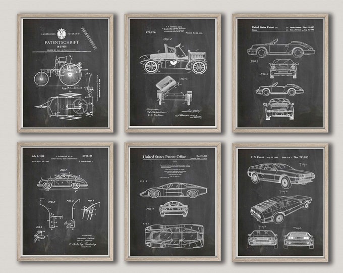 Car Poster Car Wall Art Car Prints Motor Car Design Prints Vintage Car Garage Decor Mechanic Gift for Mechanic Grand Prix Art WB331-WB336