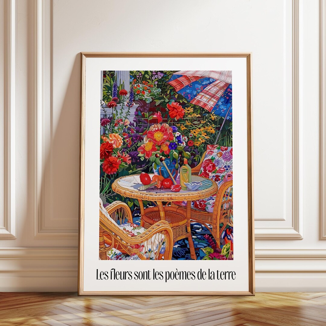 送料無料】色とりどりの庭 花 抽象画 油絵