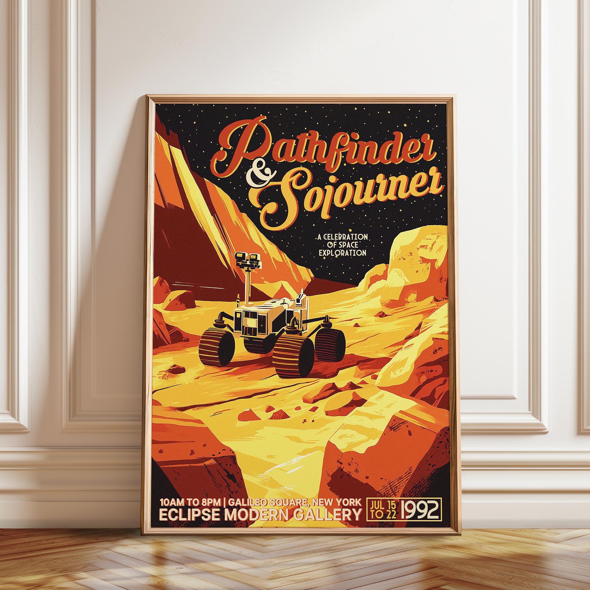 Pathfinder Mars Rover Retro Poster: Martian Landscape Art Print - Etsy