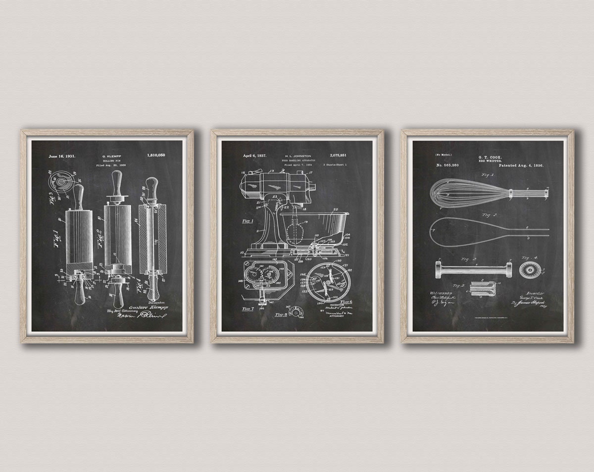 Baking Wall Art Set of 3 Baking Prints Baking Decor Bake off Etsy