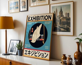 Vintage 1967 Japanese Exhibition Poster: White Macaw Print