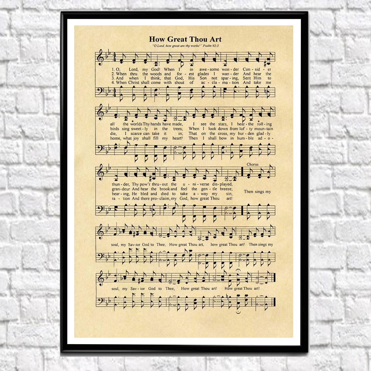 How Great Thou Art Hymn Art Print - Tangerine - Little Things Studio