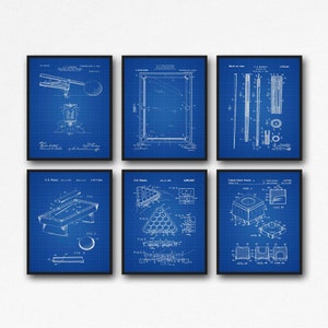 Billiards Prints Set of 6 Billiards Posters - Etsy