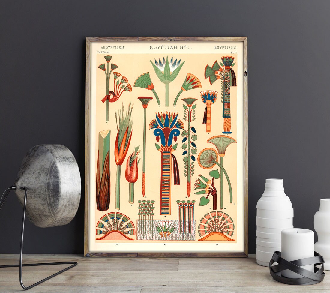 Egyptian Wall Art Set of 2 Egyptian Decor Egyptian Prints Graphic