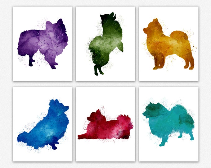 Pomeranian Wall Art Set of 6 Pomeranian Posters for Pomeranian Owner Gift for Pomeranian Mom Pomeranian Accessories Pomeranian Wall Art