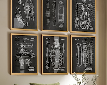 Kayak Patent Print Set: Vintage Canoe Art, Boating Enthusiast Decor