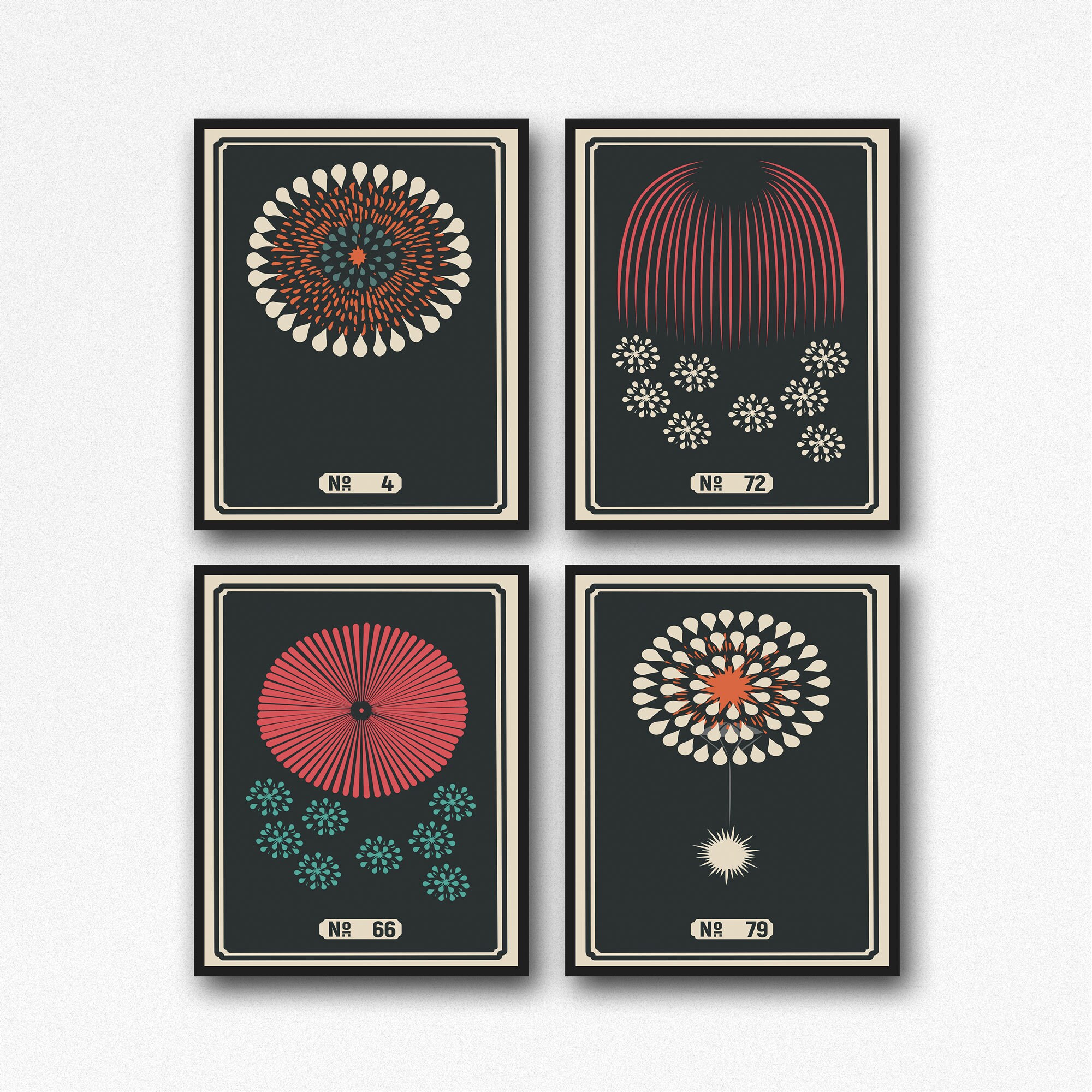 Modern Wall Art Set of 4 Modern Graphic Design Prints
