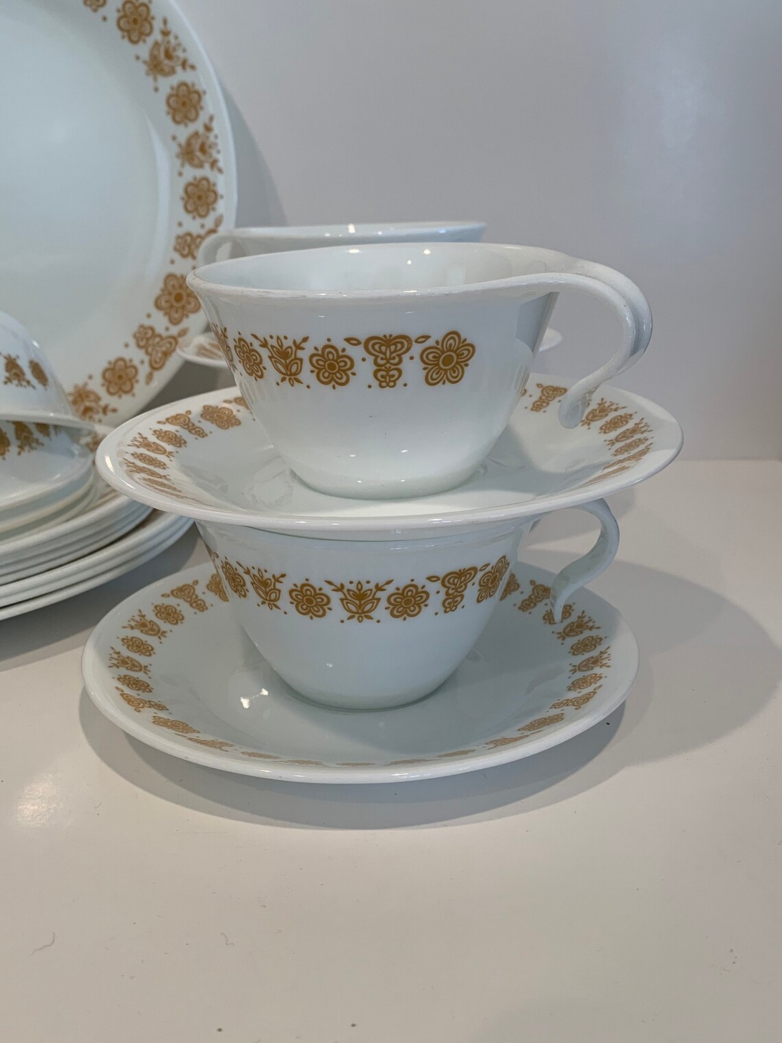 Corelle Gold Butterfly Dinnerware Etsy