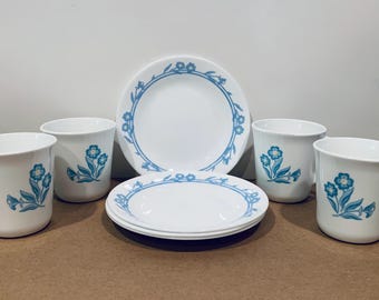 Corelle Cornsilk Dessert/Bread Plates and Cups
