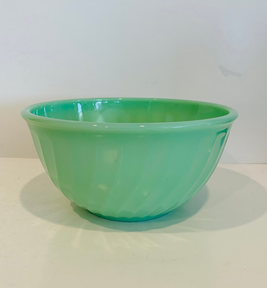 Fire King Jadeite Swirl Bowl Etsy