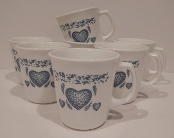 Corning Ware Blue Hearts Mugs