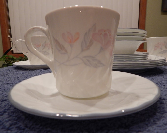 Corelle Dinnerware Pink Trio Pattern Etsy
