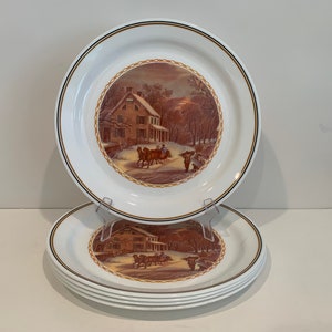 Corelle Currier & Ives Plates