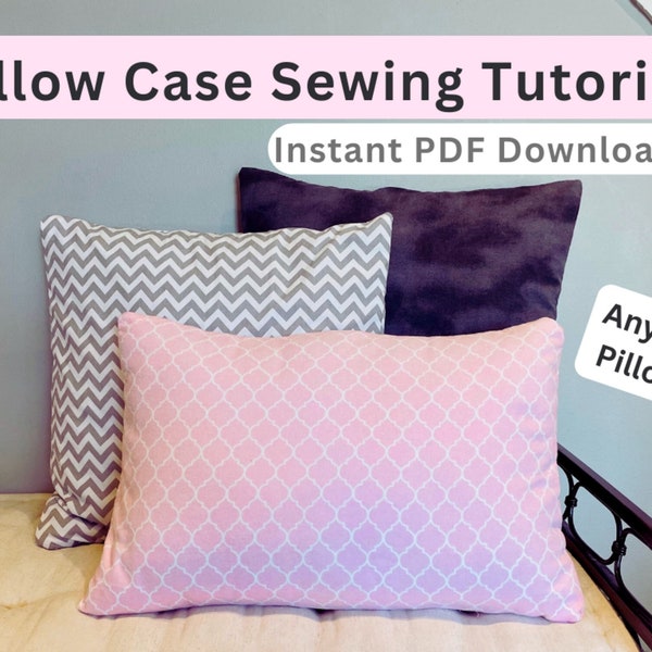 EASY Pillow Case Sewing Tutorial, Envelope Pillow Case cover sewing pattern, How to sew a pillow case, Beginners Sewing Project Pillowcase