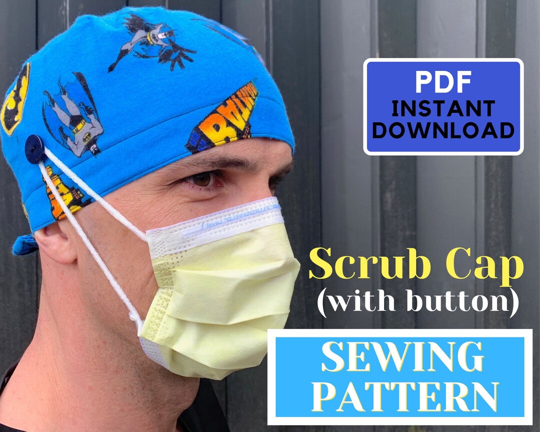 Mens Scrub Cap SEWING PATTERN PDF, Mens Scrub Cap Sewing Pattern, Mens
