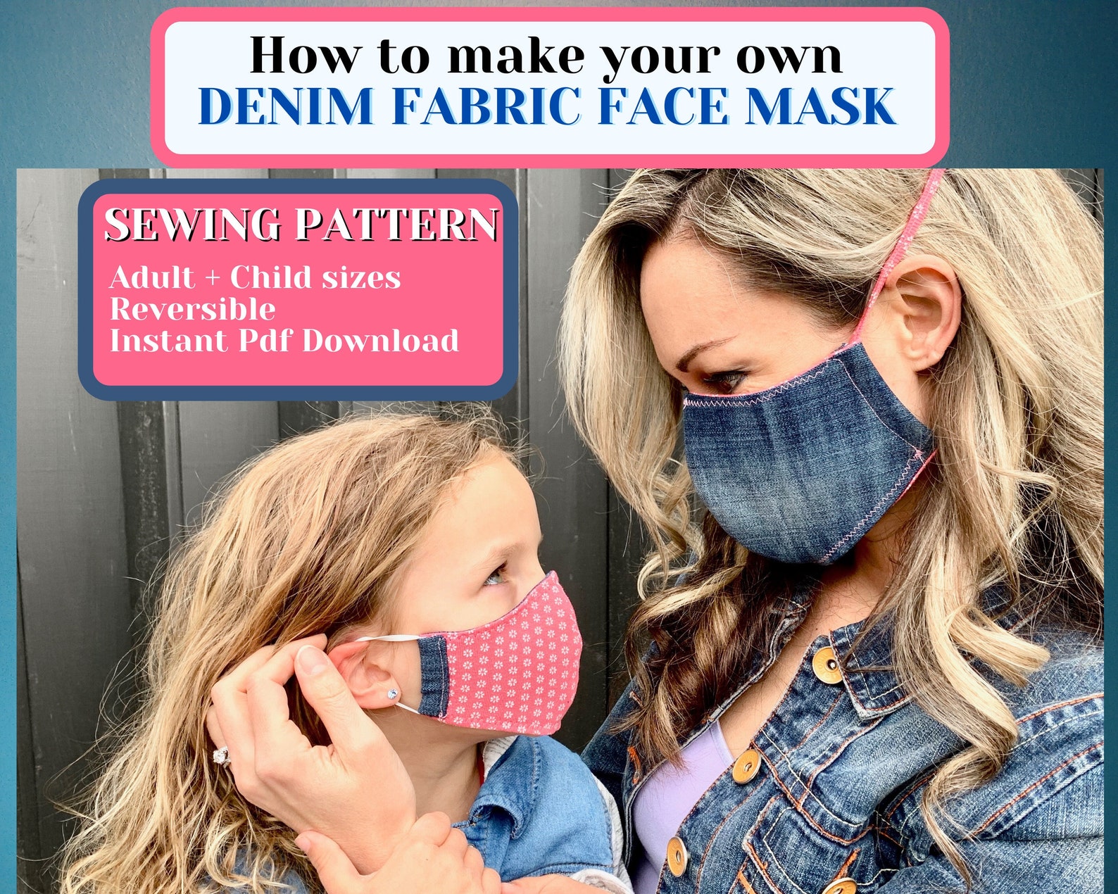 Kids Face Masks SEWING PATTERN PDF How to Sew a Face Mask Etsy