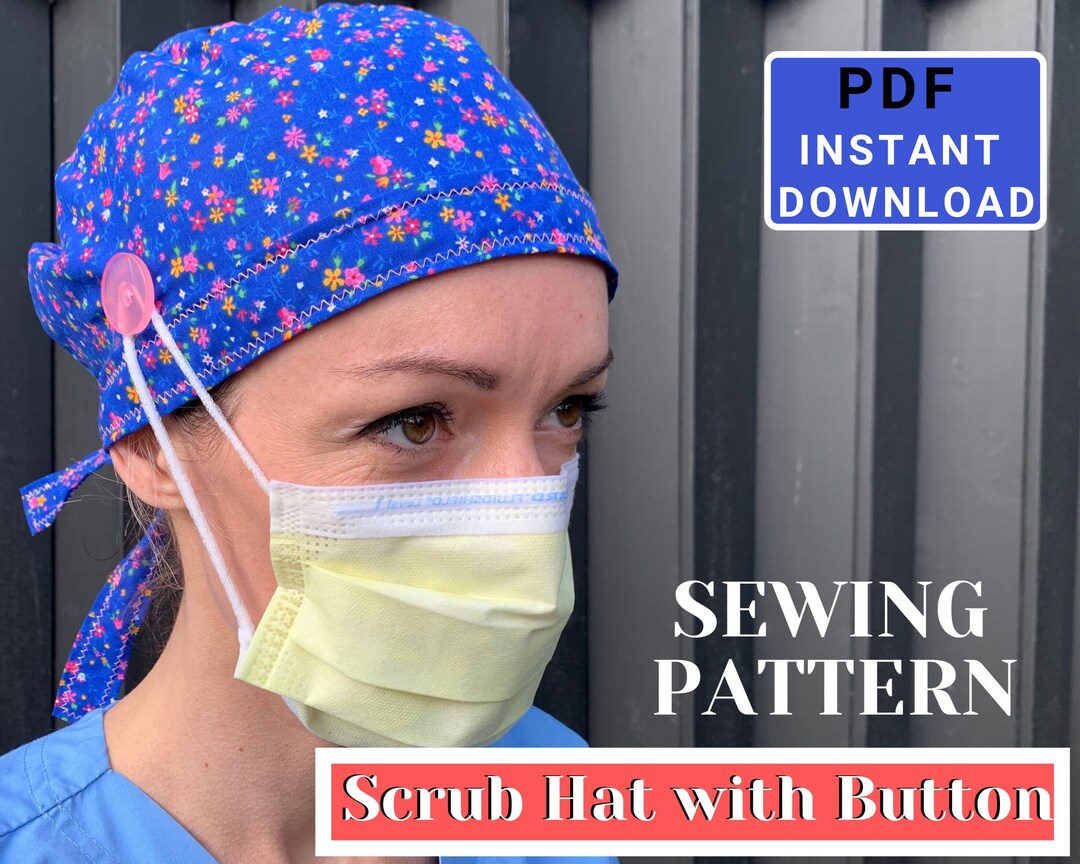 Scrub Hat SEWING PATTERN PDF, Surgical Cap Sewing Pattern, Scrub Cap ...