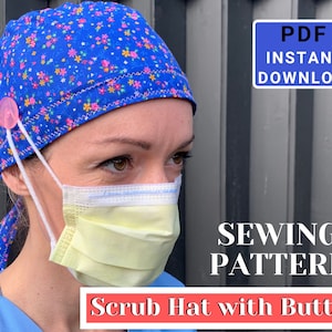 Scrub Hat SEWING PATTERN PDF Surgical Cap Sewing Pattern - Etsy