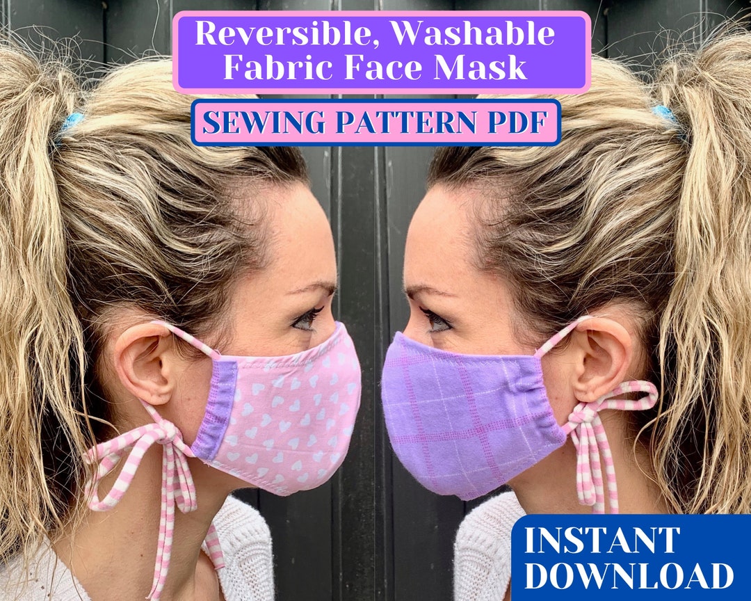 Fabric Face Mask Sewing Pattern Pdf How to Make a Mask Etsy