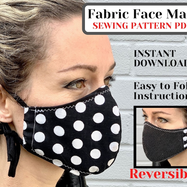 Face Mask Pattern PDF, Face Mask sewing pattern pdf, how to make a face mask, Fabric Mask Pattern printable, diy face mask pattern PDF