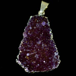 Amethyst Druzy Crystal Chakra Pendant
