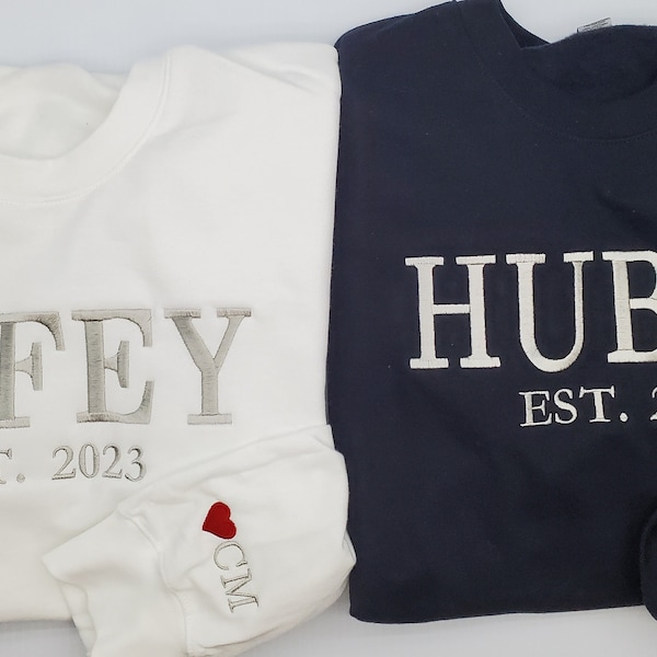 Husband And Wife Anniversary - Personalized Matching Couple T-Shirt - Gift For Couple, Husband Wife, Anniversary, Engagement, Wedding, Marriage Gift
