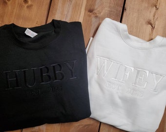 Wife Sweatshirt, Hubby Sweatshirt, Gift for Fiance, Wedding Gift, Wedding shirt, Husband & Wife Gift,Matching Couple Sweatshirt,wedding gift